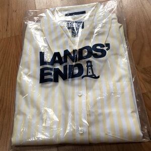 New Lands End Women's No Iron Button Front Shirt